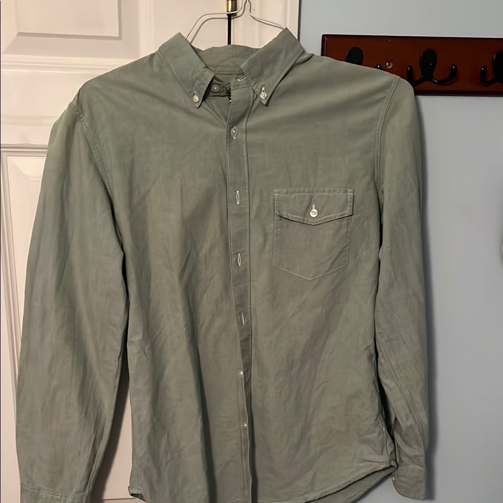 Men's J Crew Sage Green Button-Down Shirt Size M